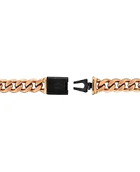 Bulova Black & Rose Gold-Tone Ip Stainless Steel Link 22" Necklace