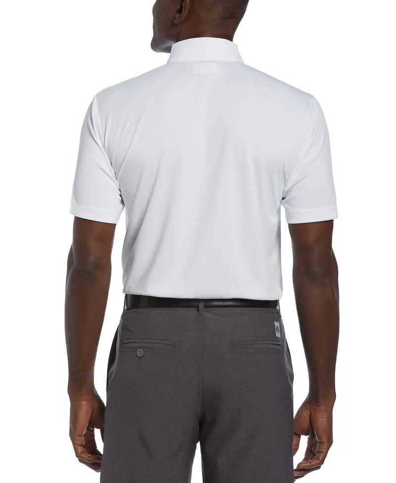 Pga Tour Men's Airflux Solid Mesh Short Sleeve Golf Polo Shirt