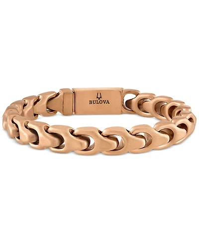 Bulova Rose Gold-Tone Ip Stainless Steel Link Bracelet