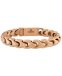 Bulova Rose Gold-Tone Ip Stainless Steel Link Bracelet