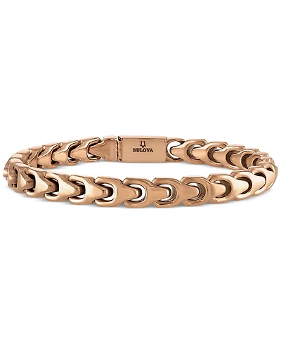 Bulova Rose Gold-Tone Ip Stainless Steel Link Bracelet