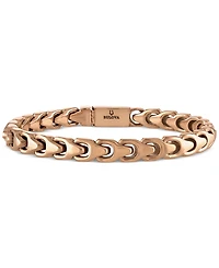 Bulova Rose Gold-Tone Ip Stainless Steel Link Bracelet