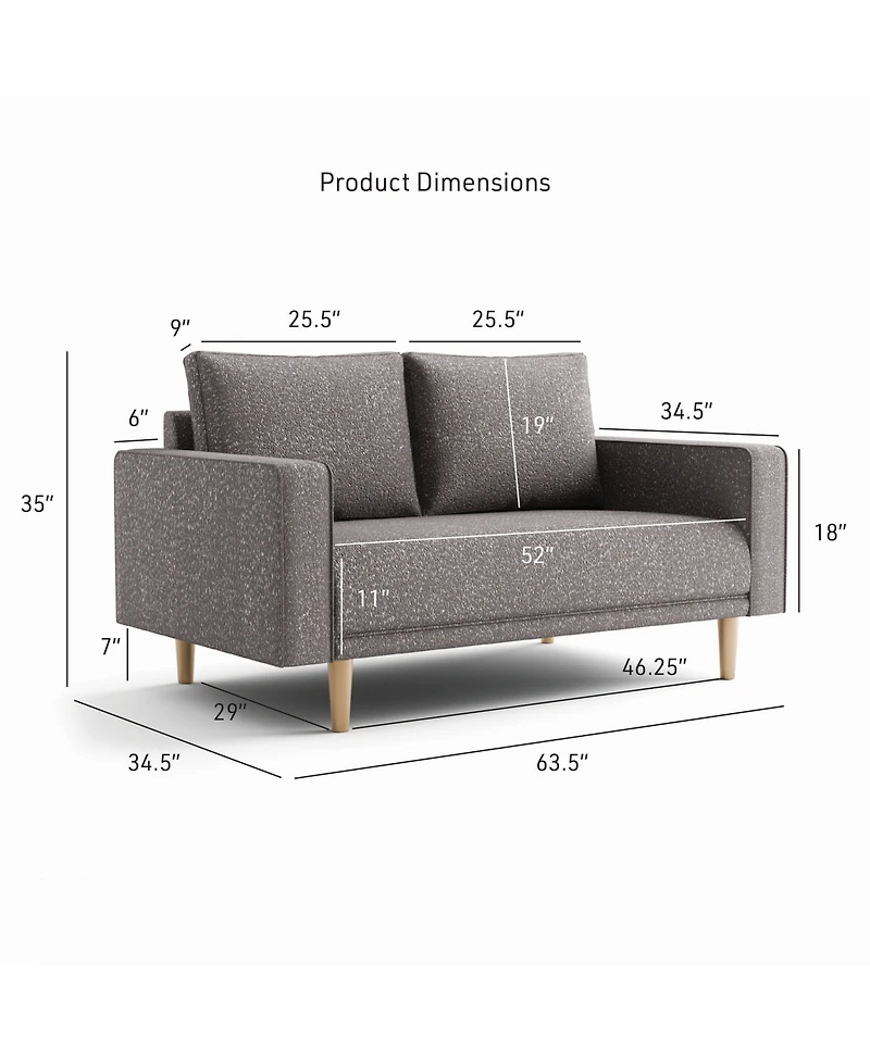 Aurelia 63" Boucle Fabric Loveseat