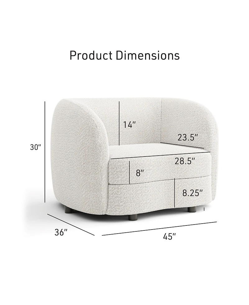 Isabella 43" Boucle Fabric Club Chair