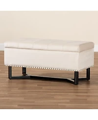 Baxton Studio Esther Modern and Contemporary Velvet Fabric Upholstered and Finished Wood Storage Ottoman