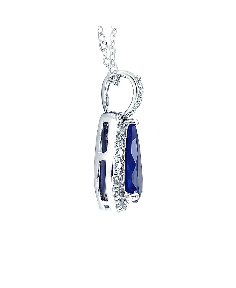 Bling Jewelry Classic Large Pear Shape Solitaire Teardrop Halo 15CTW Cz Cubic Zirconia Pendant Necklace Silver Plated