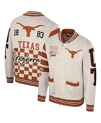 Men's and Women's The Wild Collective Cream Texas Longhorns Jacquard Full-Zip Sweater
