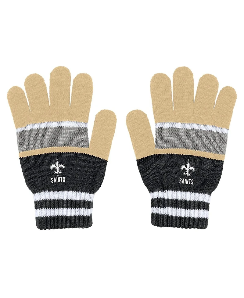 Women's Wear by Erin Andrews New Orleans Saints Stripe Glove and Scarf Set