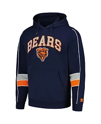 Men's Starter Navy Chicago Bears Captain Pullover Hoodie