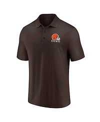 Men's Fanatics White, Brown Cleveland Browns Lockup Two-Pack Polo Shirt Set