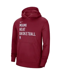 Men's and Women's Nike Red Miami Heat 2023/24 Performance Spotlight On-Court Practice Pullover Hoodie