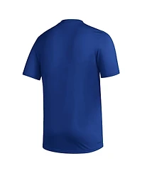 Men's adidas Royal Kansas Jayhawks Fadeaway Basketball Pregame Aeroready T-shirt