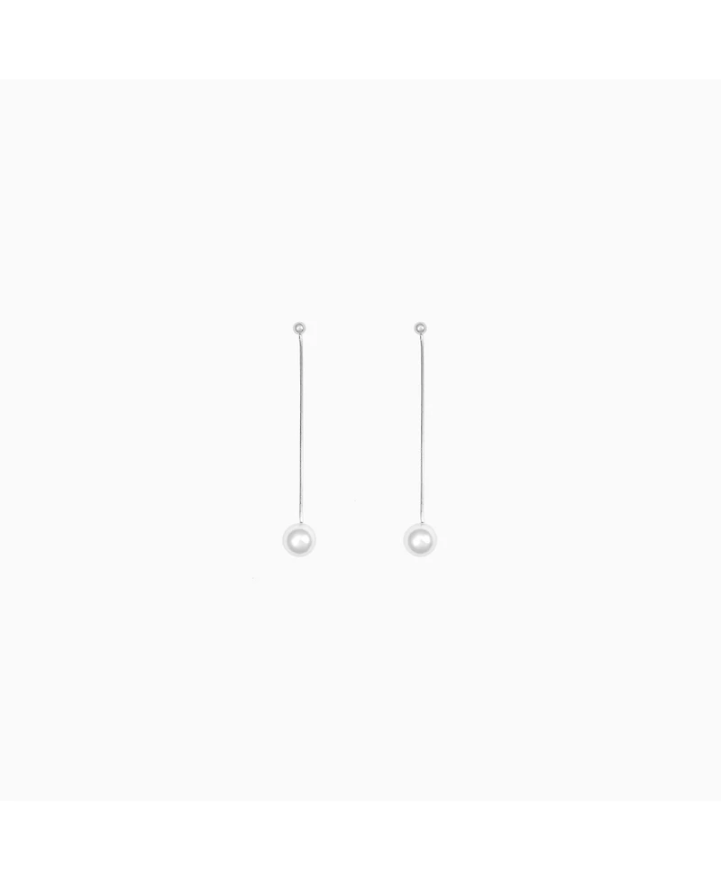 Sterling Silver Dangled Cultured Pearl Drop Earrings