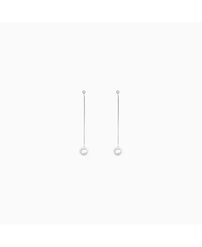 Sterling Silver Dangled Cultured Pearl Drop Earrings