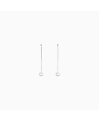 Sterling Silver Dangled Cultured Pearl Drop Earrings