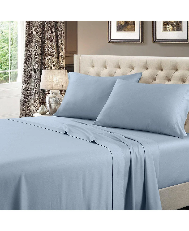 600 Thread Count Solid Cotton Sheets Set, Queen