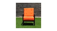 Patio Rattan Rocking Chair Rocker Armchair with Cushions
