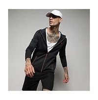 Campus Sutra Men's Black Zip-Front Activewear Jacket With Insert Pocket