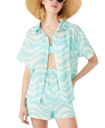 Kate Spade Womens Cotton Cover Up Shirt Shorts