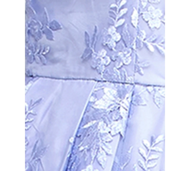 Bcx Juniors' Floral Embroidered Gown, Created for Macy's