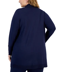 Jm Collection Plus Open-Front Long-Sleeve Cardigan, Exclusively at Macy's