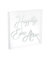 Jonathan Y Happily Ever After Square Contemporary Glam Acrylic Box Usb Operated Led Neon Light