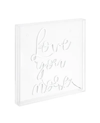 Jonathan Y Love You More Square Contemporary Glam Acrylic Box Usb Operated Led Neon Light