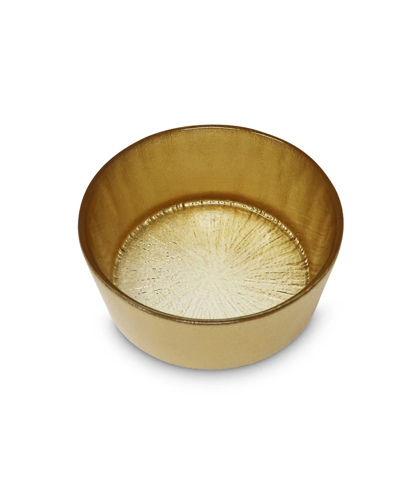 Classic Touch Crystal Glass Bowl with Border, 6" D