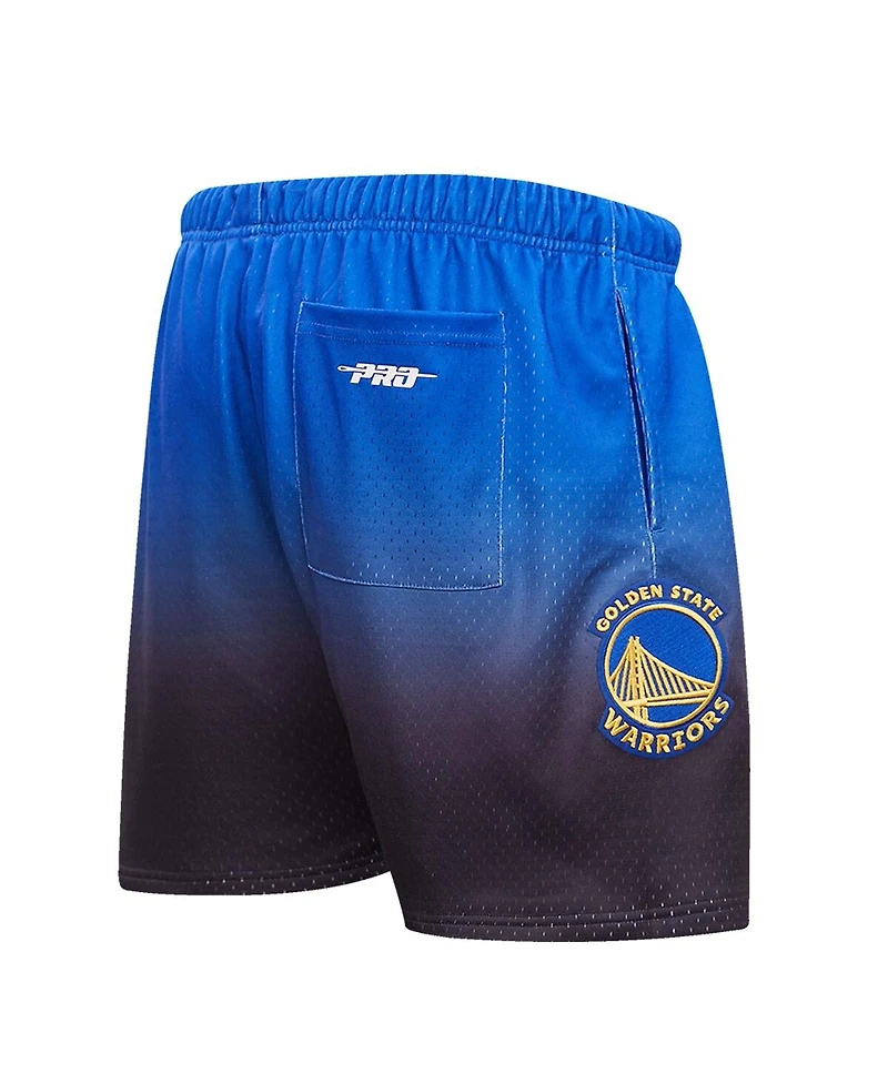 Men's Pro Standard Royal, Black Golden State Warriors Ombre Mesh Shorts