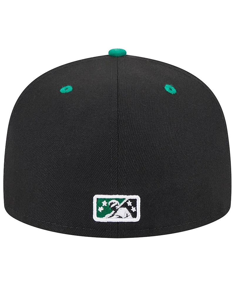 Men's New Era Black Kannapolis Cannon Ballers Theme Nights Qs 59FIFTY Fitted Hat