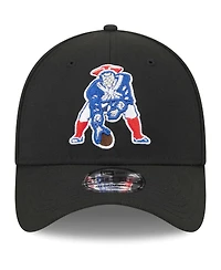 Men's New Era Black England Patriots Throwback Main 39THIRTY Flex Hat