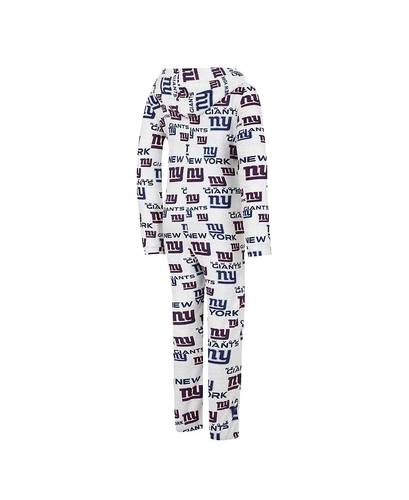 Women's Concepts Sport Cream New York Giants Docket Hoodie Full-Zip Union Suit