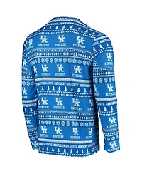 Men's Concepts Sport Royal Kentucky Wildcats Ugly Sweater Knit Long Sleeve Top and Pant Set