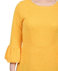 Ny Collection Petite 3/4 Length Imitation Pearl Detail Dress