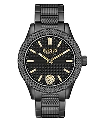 Versus Versace Women's Bayside Three Hand Black Stainless Steel Watch 38mm