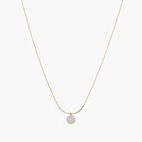 Sterling Silver 18k Gold Plated Blake Circle Pave Crystal Necklace