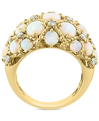 Effy Opal (5-5/8 ct. t.w.) & Diamond (1/2 ct. t.w.) Lattice Cluster Ring in 14k Gold