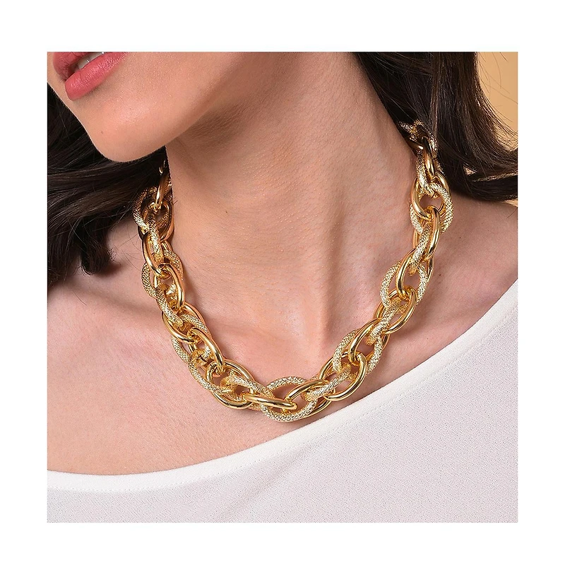 Sohi Women's Gold Metallic Chain-link Necklace