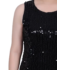 Ny Collection Women's Sequined Bolero Jacket and Dress, 2 Piece Set