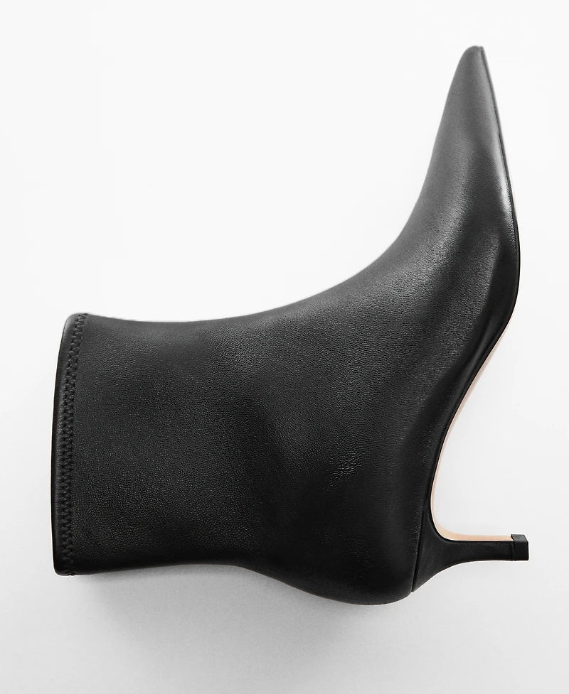 Mango Women's Kitten Heels Leather Boots