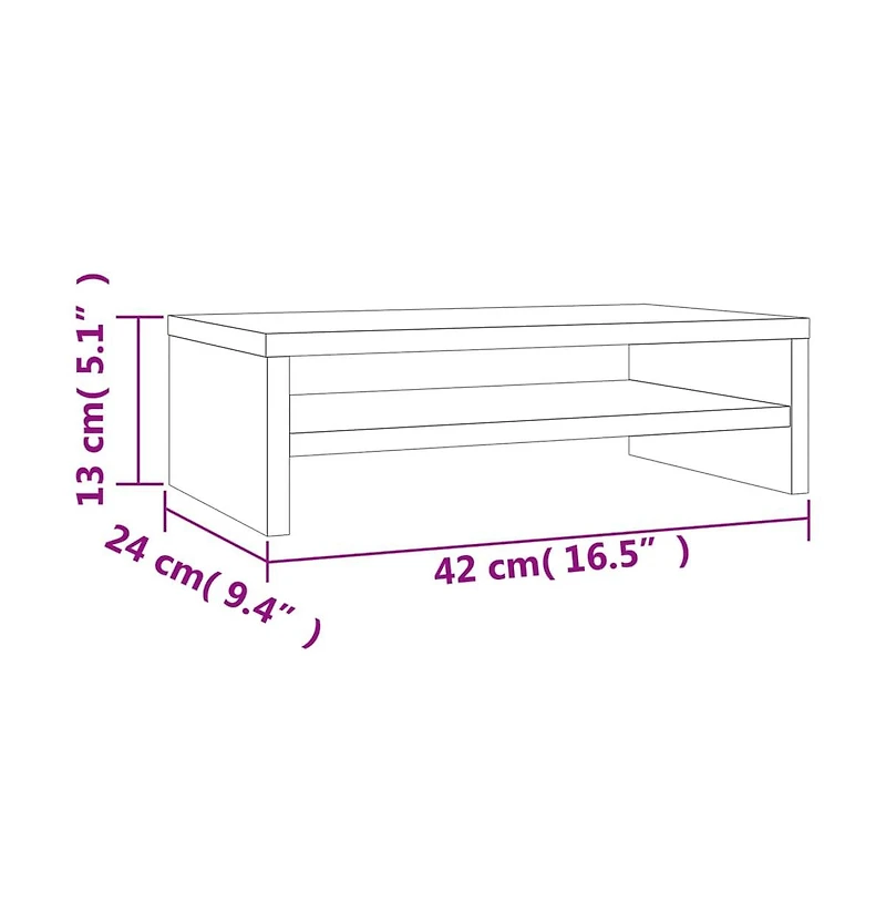 Monitor Stand Sonoma Oak 16.5"x9.4"x5.1" Engineered Wood