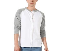 Campus Sutra Men's White & Grey Raglan Shirt