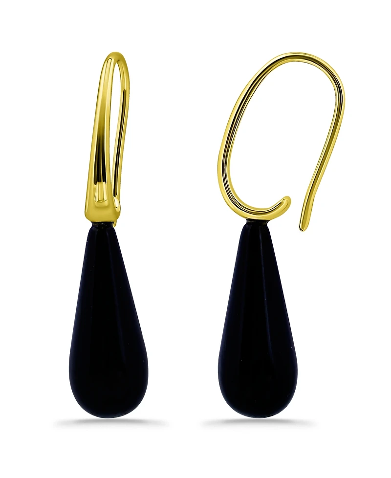 Macy's 14K Gold Plated Multi Genuine Stone Teardrop Earrings