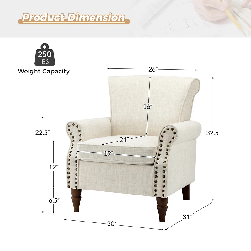 Hulala Home Iuppiter Traditional Armchair with Turned Legs