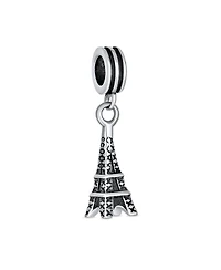 Bling Jewelry Paris Eiffel Tower Luggage Passport Plane Dangle Charm Bead Sterling Silver
