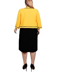Ny Collection Plus 3/4 Sleeve Dress, 2 Piece Set