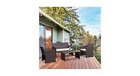 4 pcs Patio Rattan Wicker Furniture Set
