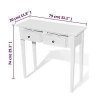 Console Table with Two Drawers White