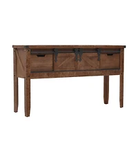 Console Table Solid Fir Wood 51.6"x14"x29.5" Brown