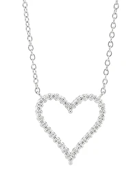 Diamond Heart 18" Pendant Necklace (1/4 ct. t.w.) in Sterling Silver